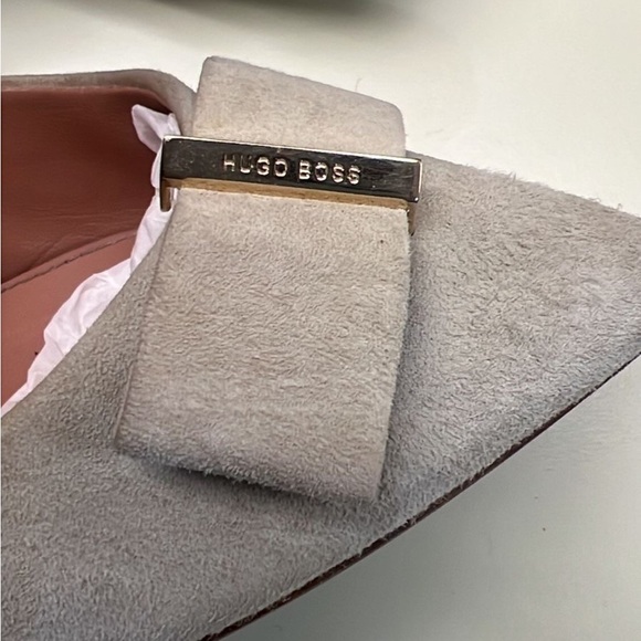 Hugo Boss MADE IN ITALY SUEDE LEATHER Elegant Gray Women's Heels - Picture 3 of 6